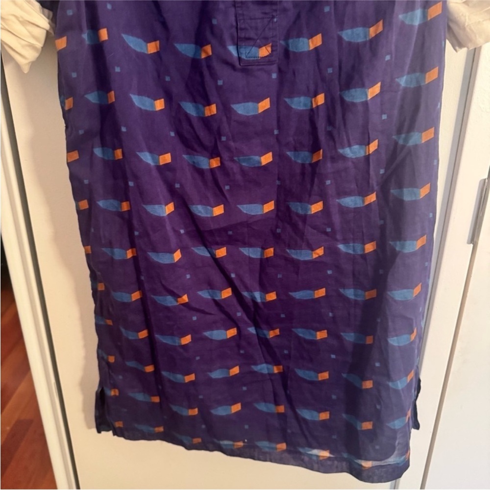 Marc Jacobs Blue Printed Polo Shirt Dress with Cream Collar and Cuffs - Picture 4 of 5
